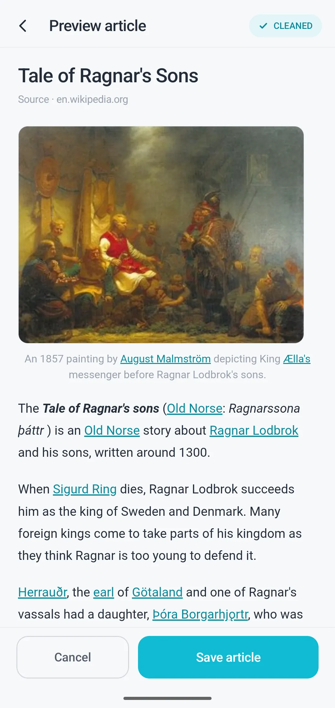 A web article saved into Wordpad Plus as a clean, readable document